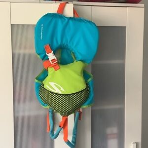Stearns Kids Swim Vest in Blue & Lime with Orange Accents